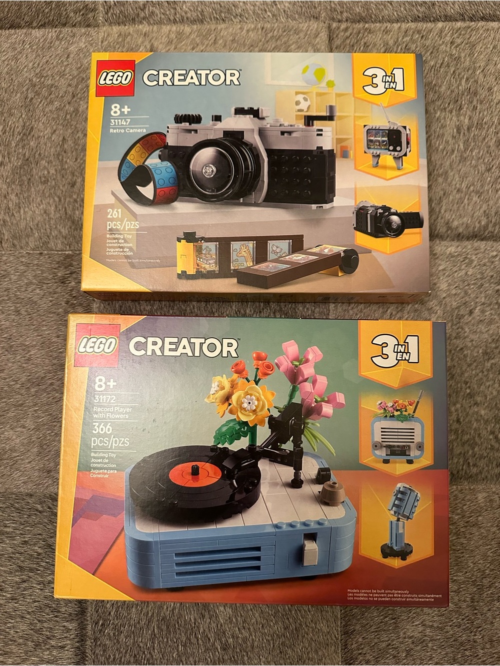 NWT Lego #31172 and #31147 Bundle - Creator 3-1 Record Player and Retro Camera